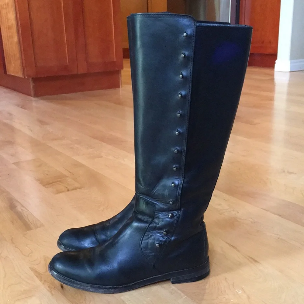 COLE HAAN | Black Leather Tall Boots Ridding Boots